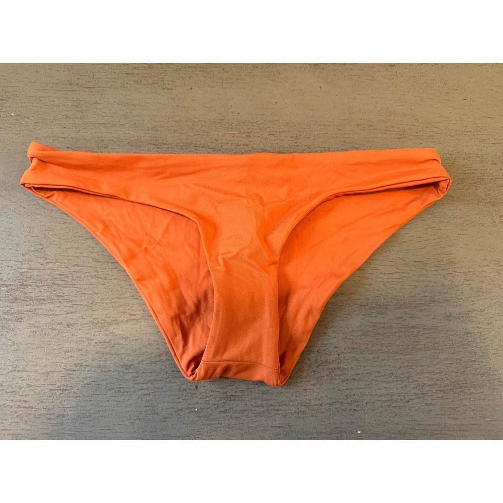 L*Space Womens Rust Orange Bikini Bottom Swimwear Size Small Low Rise USA Made